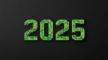 Written text "2025" in a neon-green digital clock style on a plain black background.