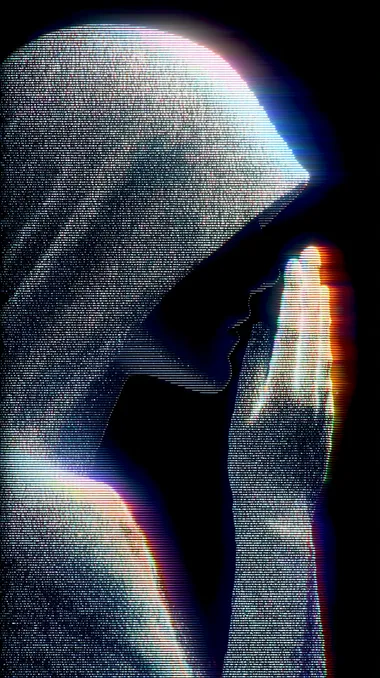 one pixelated futuristic human figure, inspired by Michelangelo's , pixel art style, electronic glitch aesthetic, cybernetic texture, white glowing points forming the hands, digital pointillism, dark black background with subtle LCD glass panel texture and glossy reflections, faint holographic light leaks in cyan and violet, cinematic lens bloom, futuristic minimalism. cinematic studio lighting, ultra sharp, high contrast, cold atmosphere   --raw