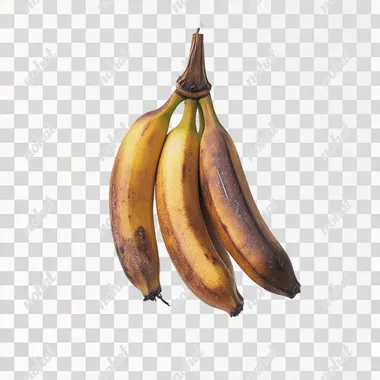 a professional photo of 3 attached bananas for commercial promotion , white background , studio setup
