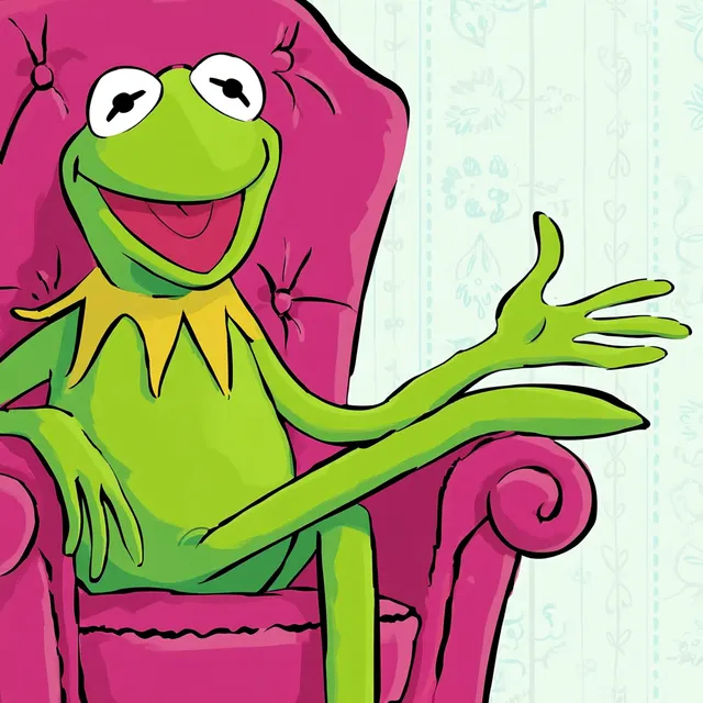 Kermit the Frog Winking in a Chair