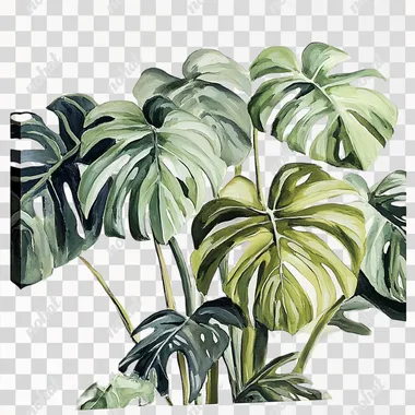 monstera plant, white background