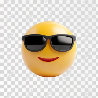 classic surprise emoji with sunglass down. ios emoji style. 3d minimalist. white background.