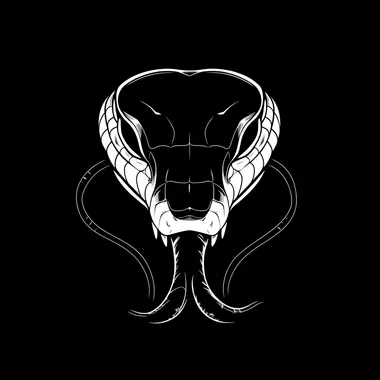 snake head logo illustraition simple line drawing