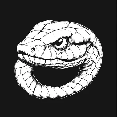 snake head logo illustraition simple line drawing