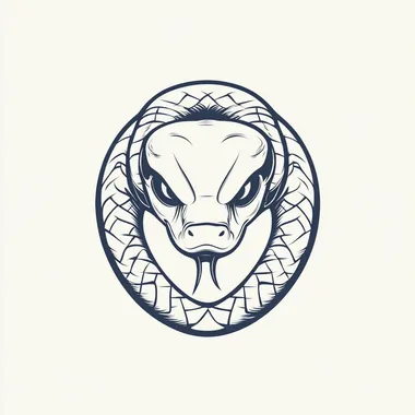 snake head logo illustraition simple line drawing