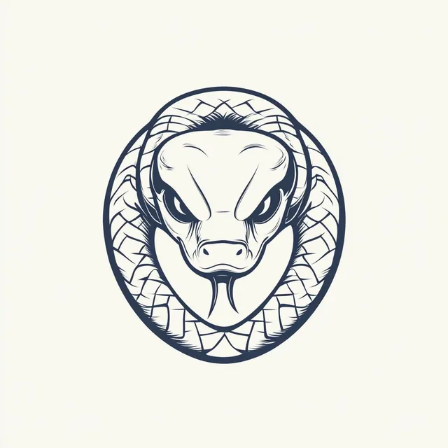 Snake Head Logo Illustration - Simple Line Drawing of Urban Snake Species