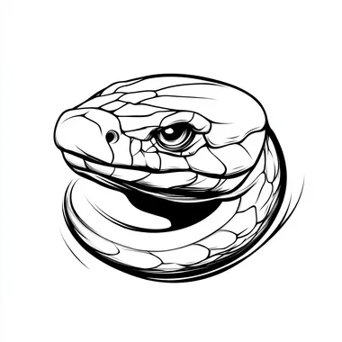 snake head logo illustraition simple line drawing