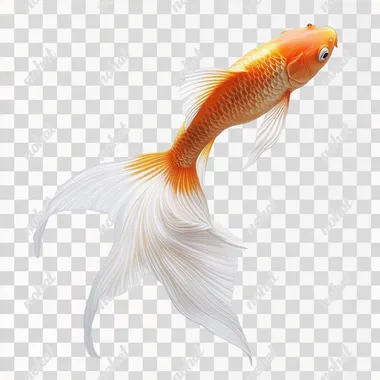 fish tail realistic white background