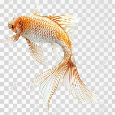 fish tail realistic white background