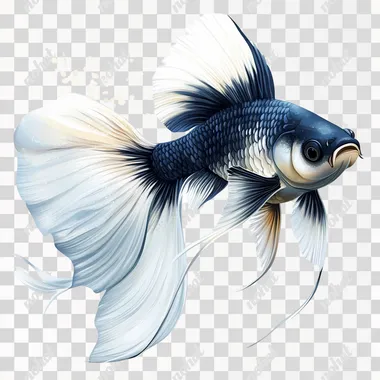 fish tail realistic white background
