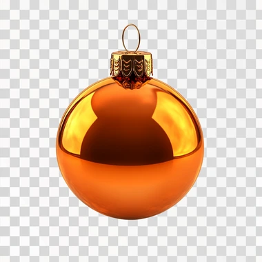 create an image of an orange colored Christmas bauble, isolated on a white background