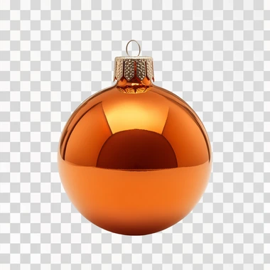 create an image of an orange colored Christmas bauble, isolated on a white background