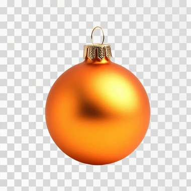create an image of an orange colored Christmas bauble, isolated on a white background