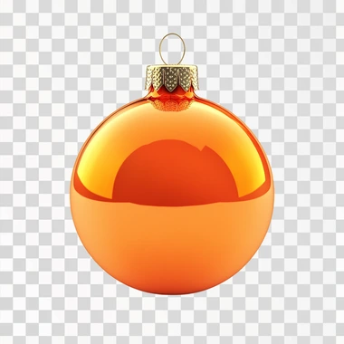 create an image of an orange colored Christmas bauble, isolated on a white background