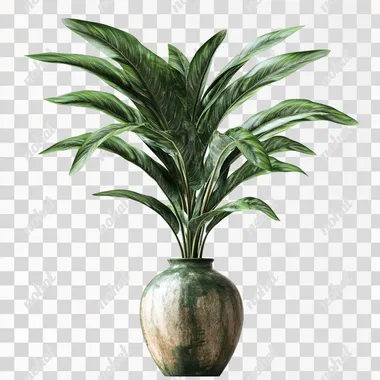 a beautiful evergreen plant vase, no background