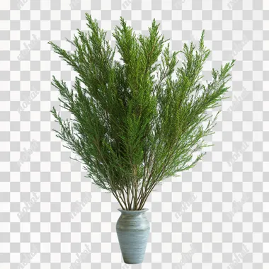 a beautiful evergreen plant vase, no background