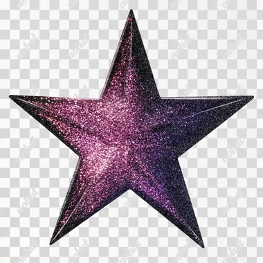 five pointed sparkly star on white background, digital art , 2D, midnight representation fantasy romance star
