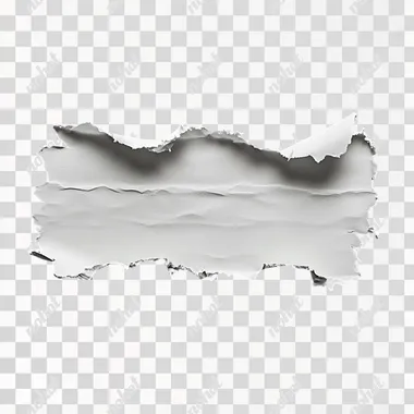 Wide white torn sheet of paper horizontally on black background
