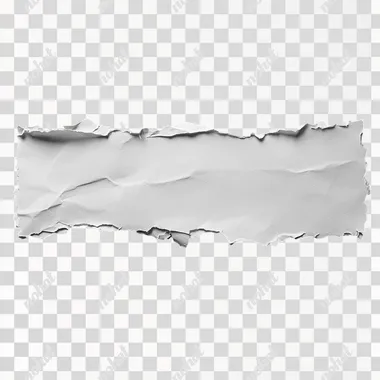 Wide white torn sheet of paper horizontally on black background