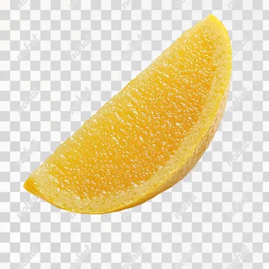 Lemon 45 degree slice section, white background, 4k clear photo