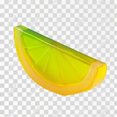 Lemon 45 degree slice section, white background, 4k clear photo