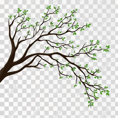 vector illustration, flat design, tree branches, white background