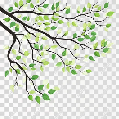 vector illustration, flat design, tree branches, white background