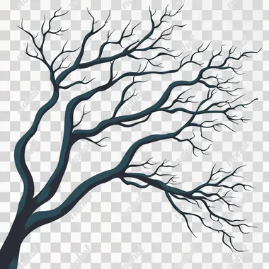 vector illustration, flat design, tree branches, white background