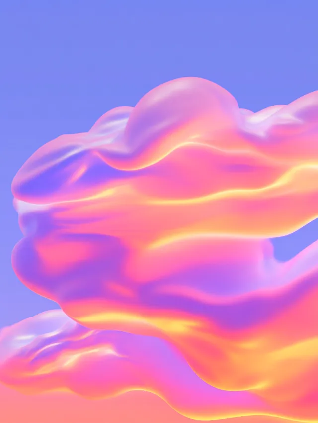 Surreal Pink and Blue Gradient Sky with Clouds and Light Rain