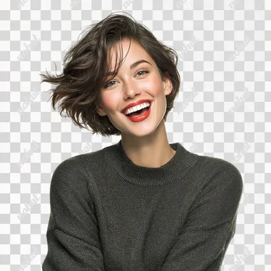 happy smiling young womans white background rofile c3fmdvg