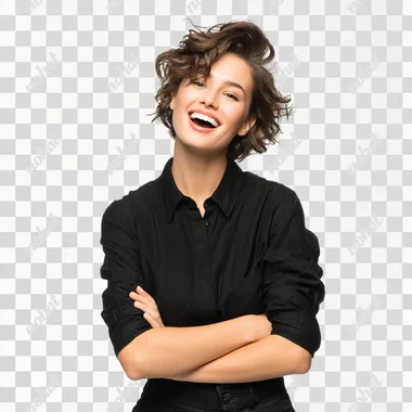 happy smiling young womans white background rofile c3fmdvg