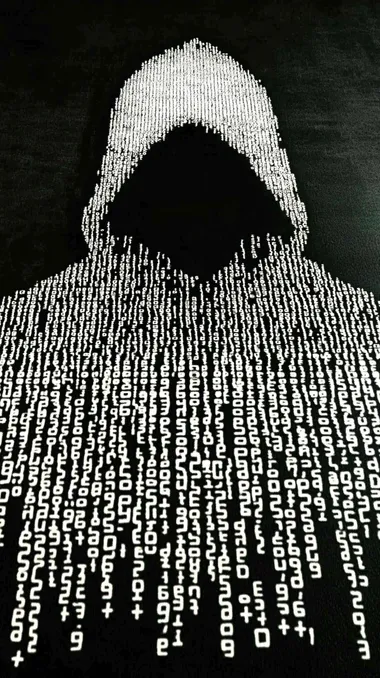 white ascii text in the shape of a Computer Hacker on a black background   rofile kg9nspo