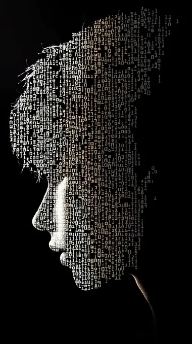 white ascii text in the shape of a Computer Hacker on a black background   rofile kg9nspo