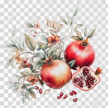 pomegranatefruits can design white background