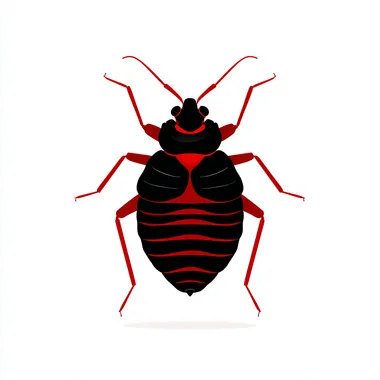 a flat vector silhouette of a bed bug