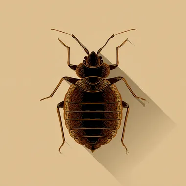 a flat vector silhouette of a bed bug