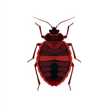 a flat vector silhouette of a bed bug