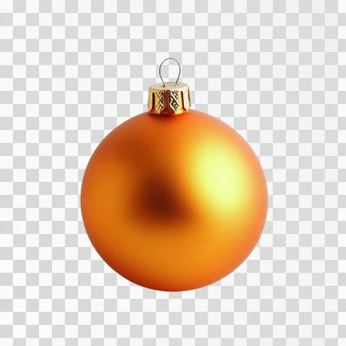 Single orange Christmas bauble on a clean white background to be removed later