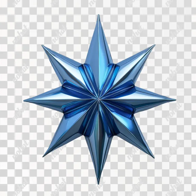 Electric Blue Titanium Star on White Cyclo Background
