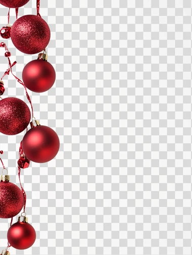 Christmas Corner Border decoration Png, isolated