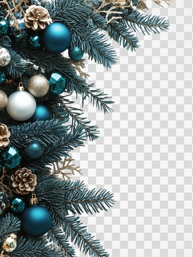 Christmas Corner Border decoration Png, isolated
