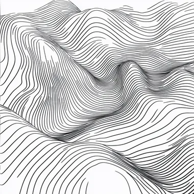 black matte lines on a white background