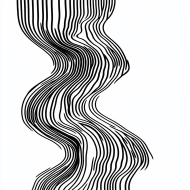 black matte lines on a white background