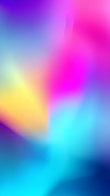 Blurred background for mobile phone, gradient colors of blue, pink, purple, and yellow, vector illustration, flat design, high resolution, high detail, simple, minimalist style, colorful