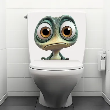 toilet sticker, pixar style, realistic, white background.