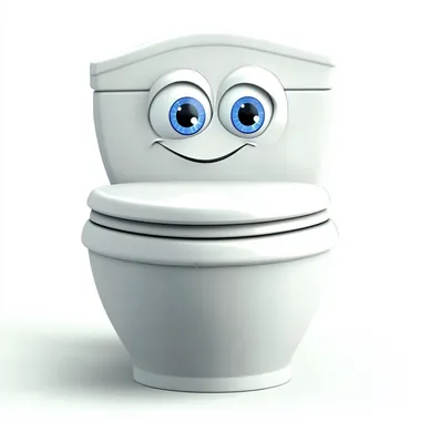 toilet sticker, pixar style, realistic, white background.