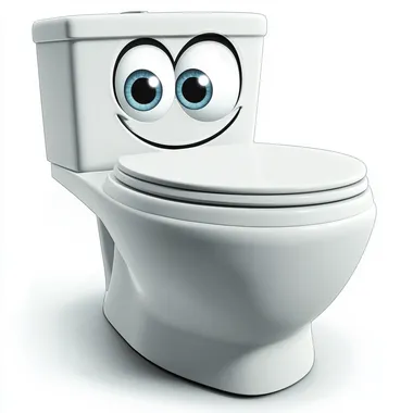 toilet sticker, pixar style, realistic, white background.