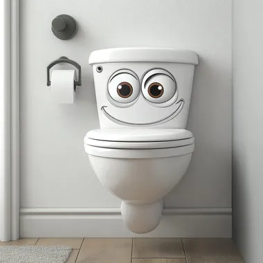 toilet sticker, pixar style, realistic, white background.
