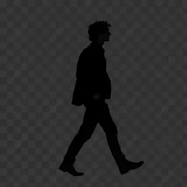 person walking silhouette black over white