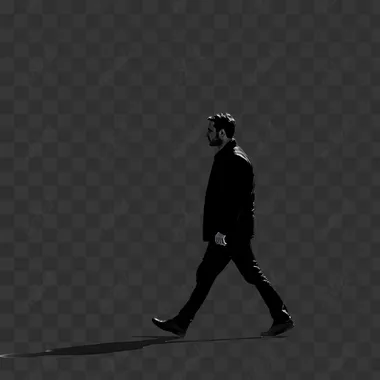 person walking silhouette black over white